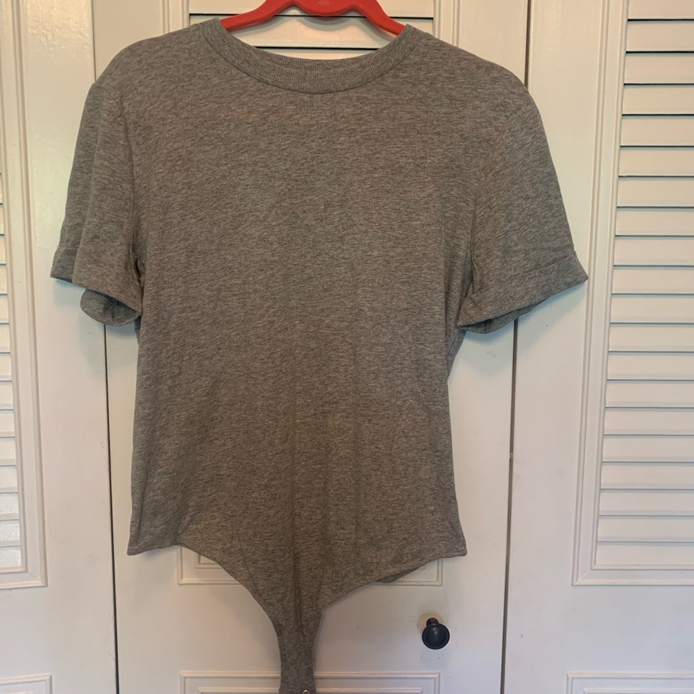 Danielle Bernstein We Wore What T-shirt Bodysuit, Gray, Size M. BNWT $39